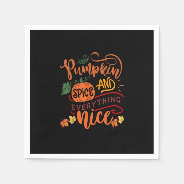Pumpkin Spice And Everything Nice Fall Season Vint Napkins (Front)