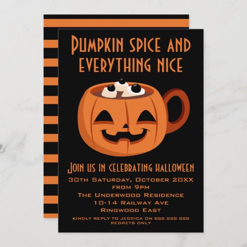 PUMPKIN SPICE AND EVERYTHING NICE HALLOWEEN PARTY INVITATION