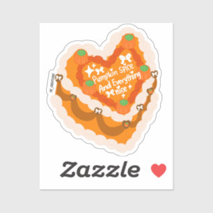 Pumpkin Spice And Everything Nice Heart Cake Sticker