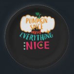 Pumpkin Spice And Everything Nice Love Autumn Fami Paper Plates<br><div class="desc">A loving fall design celebrating autumn,  family,  and pumpkin spice. Sweet,  simple,  and great for seasonal gatherings.</div>