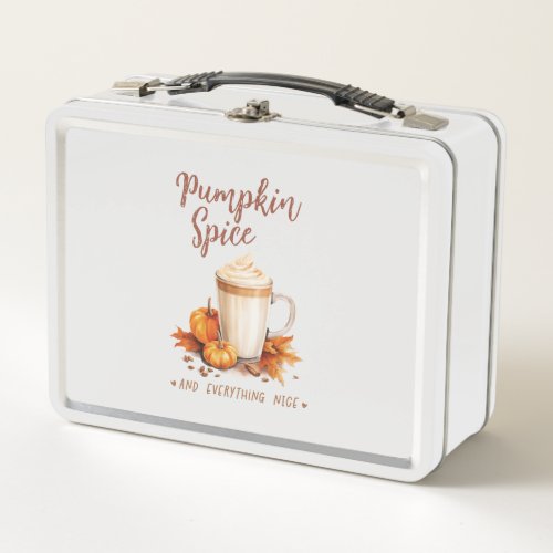 Pumpkin Spice and Everything Nice Metal Lunch Box