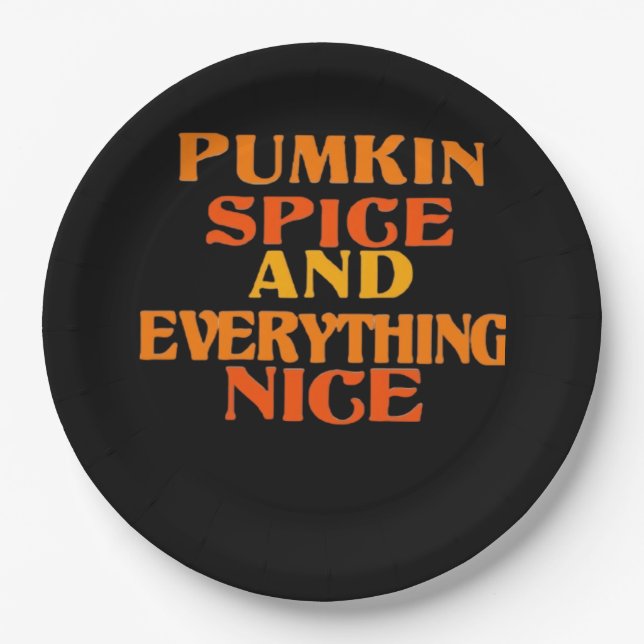 Pumpkin Spice And Everything Nice Quote Sloth Paper Plates (Front)