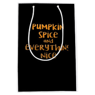 Pumpkin Spice And Everything Nice Sloth Design Medium Gift Bag