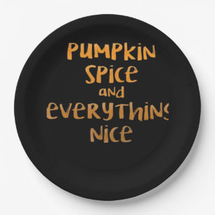 Pumpkin Spice And Everything Nice Sloth Design Paper Plates