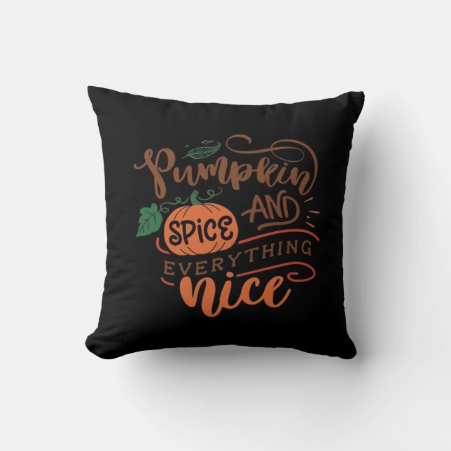 Pumpkin Spice And Everything Nice Sloth Throw Pillow (Front)