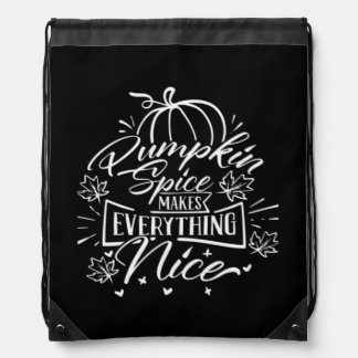 Pumpkin Spice And Everything Nice - Viral Autumn Q Drawstring Bag