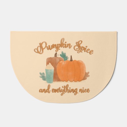 Pumpkin Spice and Everything Nice Watercolor Fall Doormat