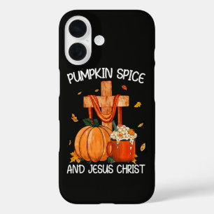 Pumpkin Spice and Jesus Christ iPhone 16 Case