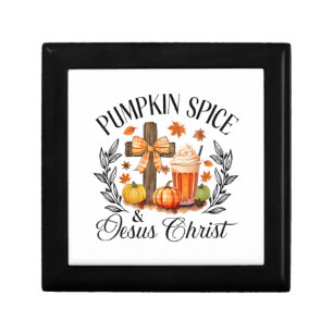 Pumpkin Spice And Jesus Christ Cross Pumpkin Chris Gift Box