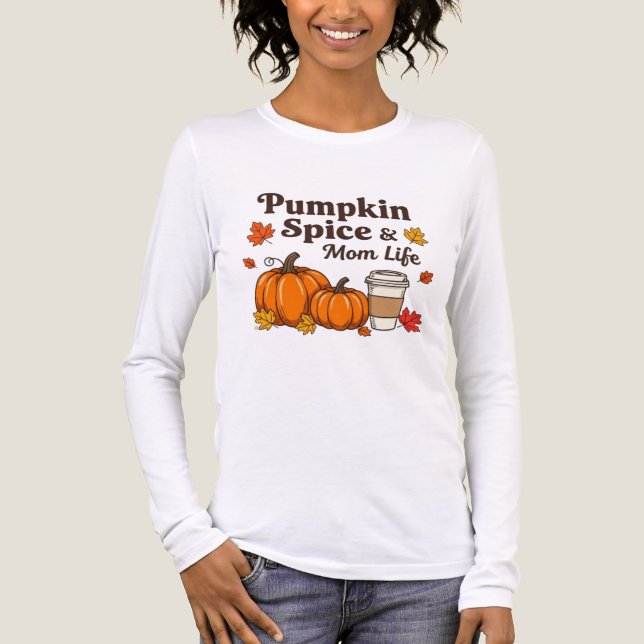 Pumpkin spice and mom life fall lovers Tri-Blend shirt (Front)