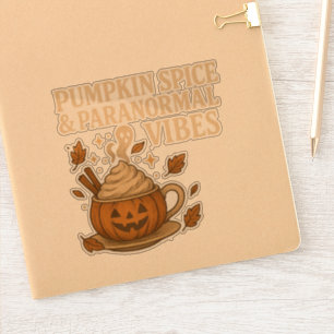 Pumpkin Spice And Paranormal Vibes Fall Ghost Sticker