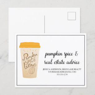 Pumpkin Spice and Real Estate Advice  Postcard