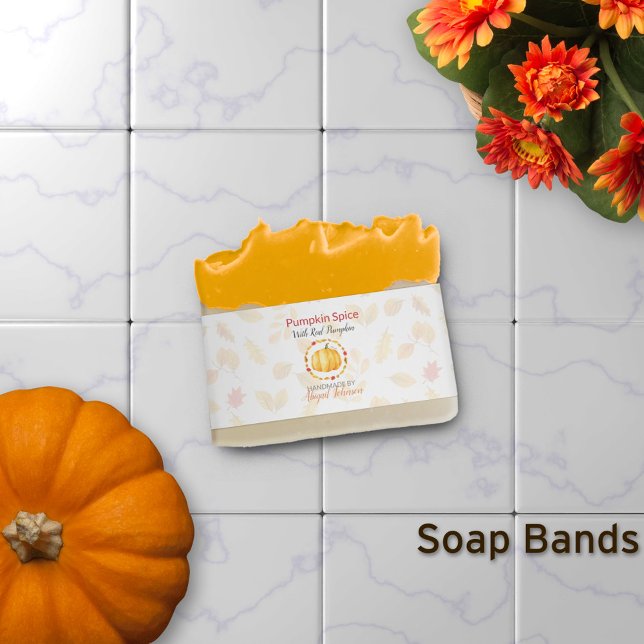 Pumpkin Spice Artisan Soap Band Wrap Packaging (Creator Uploaded)