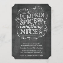 Pumpkin Spice Autumn Fall Chalk Party Invitation