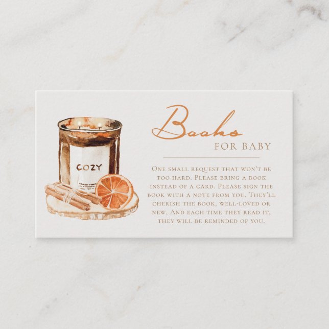  Pumpkin Spice Baby Shower Books For Baby Enclosure Card (Front)