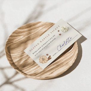 Pumpkin Spice Baby Shower Diaper Raffle Ticket Enclosure Card