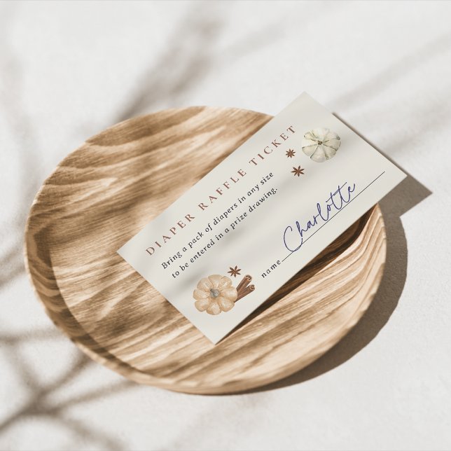 Pumpkin Spice Baby Shower Diaper Raffle Ticket Enclosure Card (Creator Uploaded)