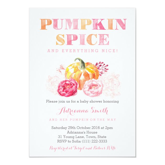 Pumpkin Spice Baby Shower, Fall Pumpkin Plaid Invitation