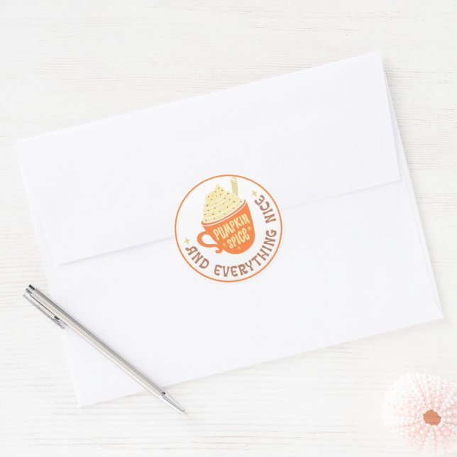 Pumpkin Spice  Badge Fall  Classic Round Sticker (Envelope)