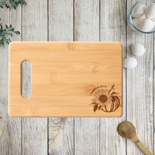 Pumpkin Spice Bamboo Wooden Cutting Board (Creator Uploaded)
