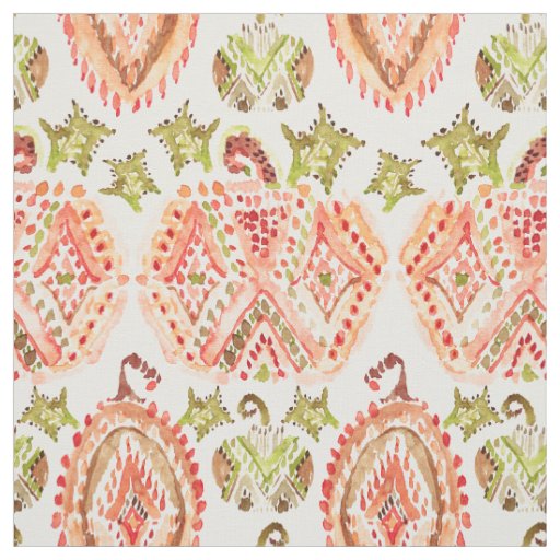 PUMPKIN SPICE Boho Watercolor Fabric