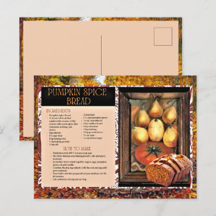Pumpkin Spice Bread Holiday Recipe Postcard