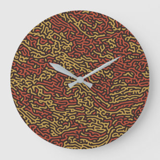 Pumpkin Spice Camouflage Autumn Color Pattern Large Clock