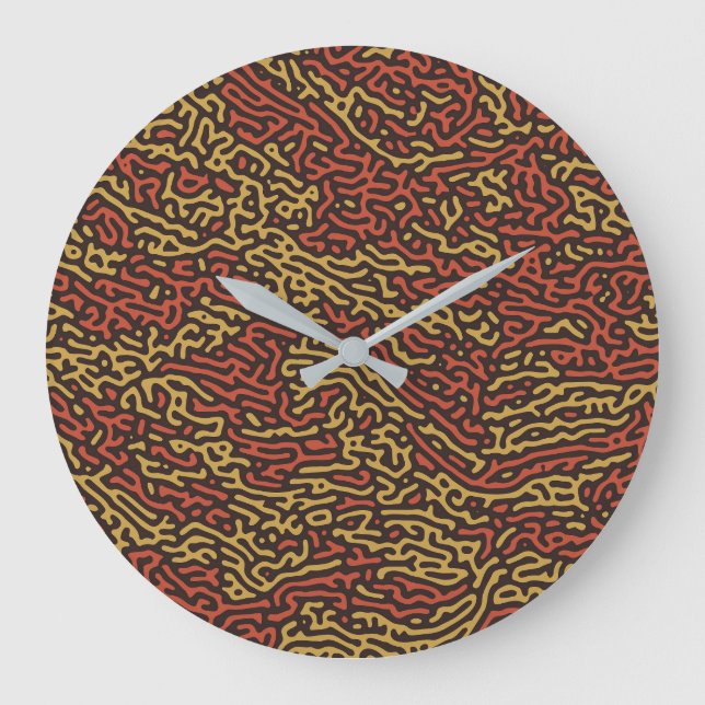 Pumpkin Spice Camouflage Autumn Color Pattern Large Clock (Front)