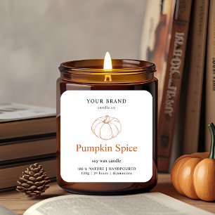 Pumpkin Spice Candle Label Rustic Fall