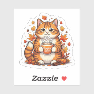 Pumpkin Spice & Cats – Fall Autumn Cat Sticker