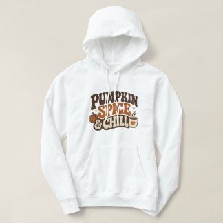 Pumpkin Spice & Chill Cozy Fall Coffee Design Hoodie