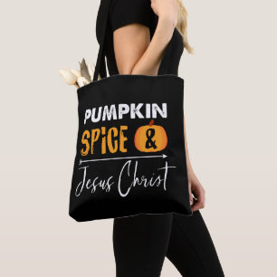 Pumpkin Spice Christian Fall Modern Novelty Tote Bag