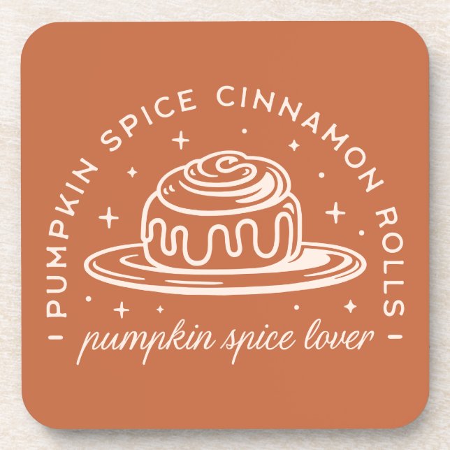 Pumpkin Spice Cinnamon Rolls Beverage Coaster (Front)