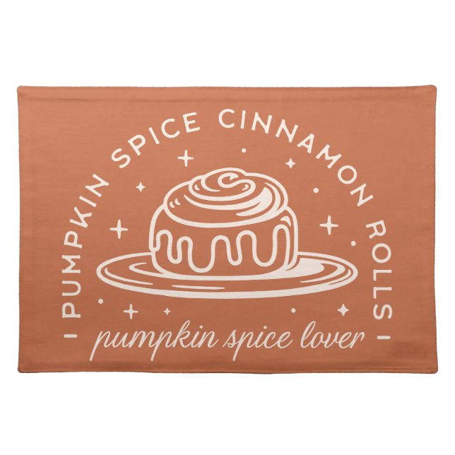 Pumpkin Spice Cinnamon Rolls Cloth Placemat (Front)