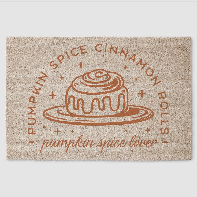 Pumpkin Spice Cinnamon Rolls Fiber Doormat (Front)