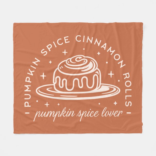 Pumpkin Spice Cinnamon Rolls Fleece Blanket (Front (Horizontal))