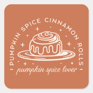 Pumpkin Spice Cinnamon Rolls Square Sticker