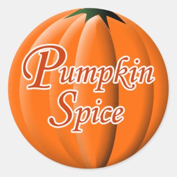 Pumpkin Spice Classic Round Sticker by 12eagle at Zazzle