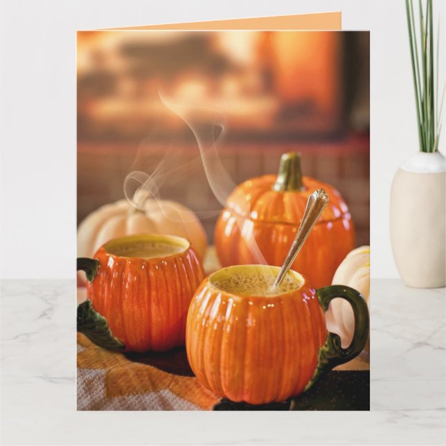 PUMPKIN SPICE COFFEE AUTUMN HELLO CARDS (Front)