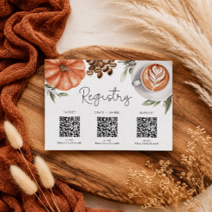 Pumpkin Spice Coffee Baby Shower Registry RSVP Card
