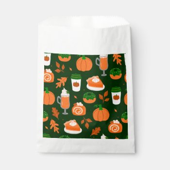 Pumpkin Spice Coffee Dark Green Favor Bag by funnychristmas at Zazzle