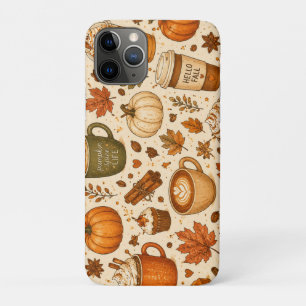 Pumpkin Spice Coffee Fall Pattern  iPhone 11 Pro Case