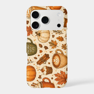 Pumpkin Spice Coffee Fall Pattern iPhone 17 Pro Case