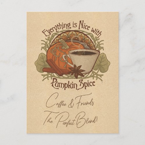 Pumpkin Spice Coffee  Friends Postcard