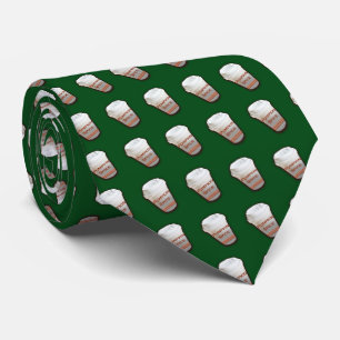 Pumpkin Spice Coffee (Green Background) Neck Tie
