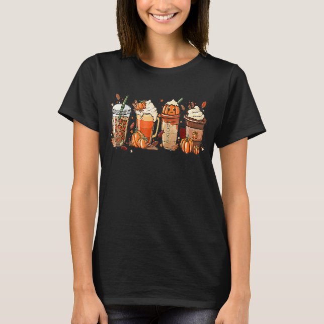 Pumpkin Spice Coffee Latte Fall Autumn Season T-Shirt (Front)