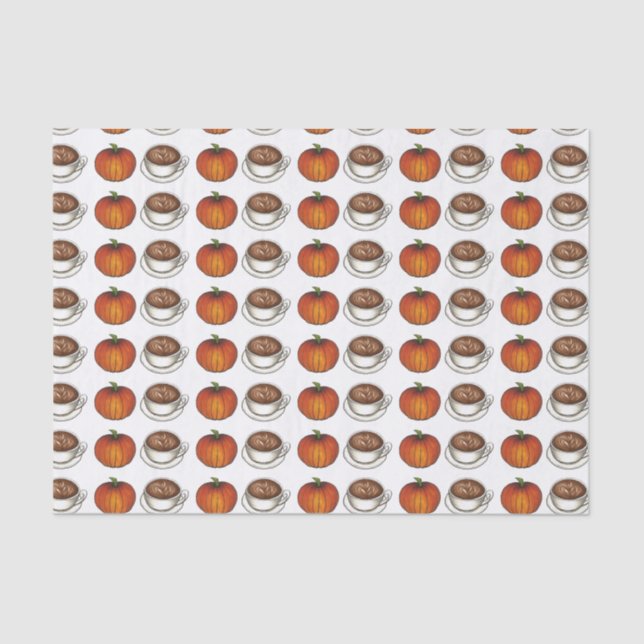Pumpkin Spice Coffee Latte Tissue Paper Gift Wrap (Front)