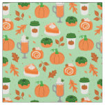 pumpkin spice coffee pastel green fabric