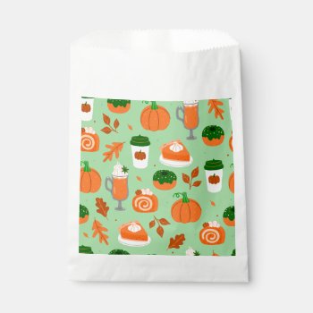 Pumpkin Spice Coffee Pastel Green Favor Bag by funnychristmas at Zazzle
