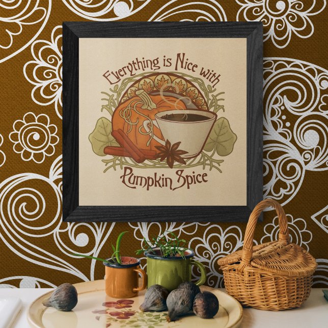 Pumpkin Spice Coffee Vintage Art Nouveau Inspired Poster (Pumpkin Spice Coffee Vintage Art Nouveau Inspired Poster)